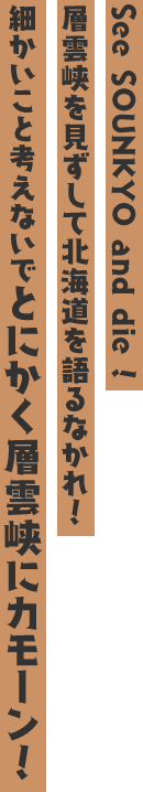 See SOUNKYO and die!層雲峡を見ずして北海道を語るなかれ!細かいこと考えないでとにかく層雲峡にカモーン!